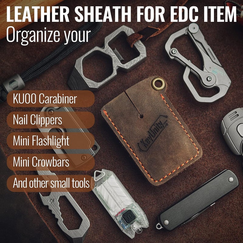 KeyUnity Leather Sheath EDC Pocket Organizer Hand Stitched Slip Pouch - Image 4